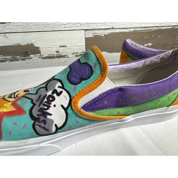 Custom Vans‎ Slip-On Shoes Scooby Doo Shaggy Signed Hand Painted Canvas 10.5 main image 5